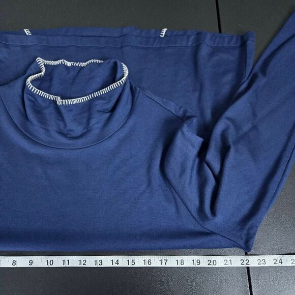 Pure Jill Womens Tranquility Fleece Sweater Size Large Blue Cowl Neck Cozy Layer - Picture 5 of 6